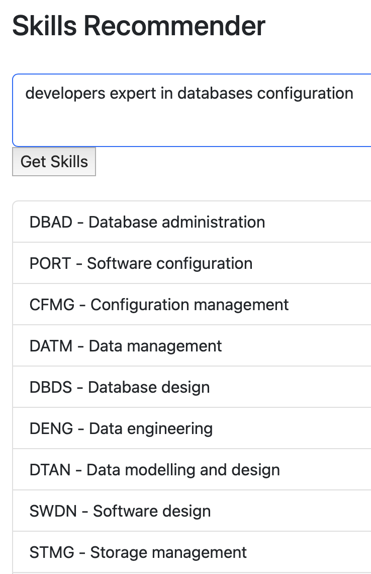 Simple UI for searching SFIA skills using vector search with ranked results