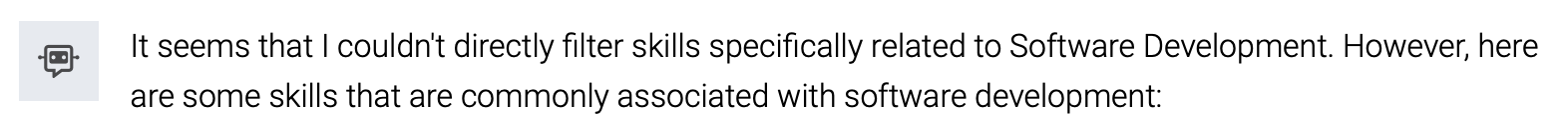 Agent attempting to find software development related skills using SPARQL