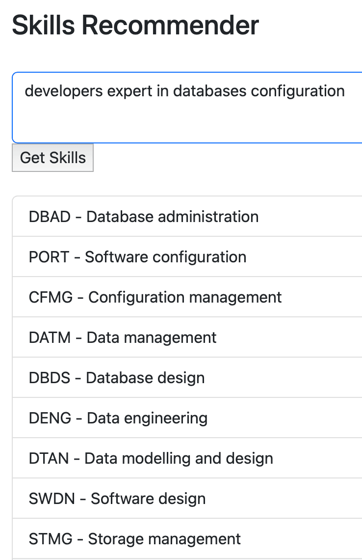 Simple UI for searching SFIA skills using vector search with ranked results